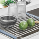 Roll Up Dish Drying Rack (17.8 x 11.8 in) | $15 | Amazon
Roll Up Dish Drying Rack (17.8 x 15.7 in) | $15 | Amazon
